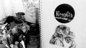 My desk black & white