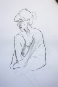 Lady crouching life drawing - Tolbiny
