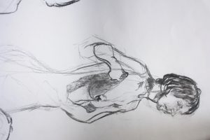 Right profile lady life drawing - Tolbiny