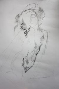 Vignette life drawing - Lady - side pose