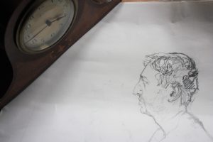 Side profile man's face life drawing - Tolbiny